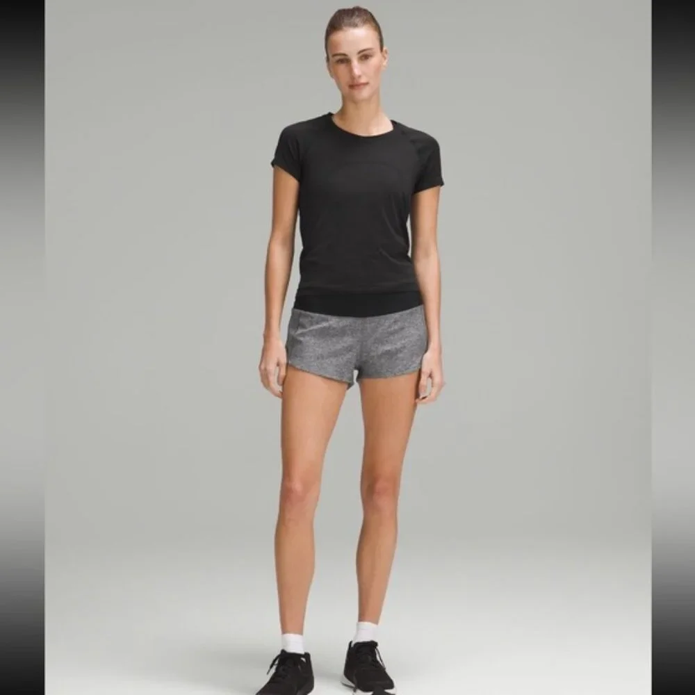 Lululemon Athletica Speed Up 2.5” Shorts Heather Gray and Black - Picture 3 of 10